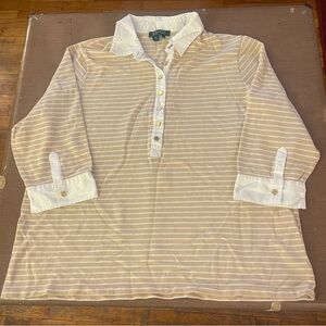 Women’s Vintage Lauren Ralph Lauren Collared Strip Top